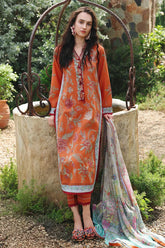 MUSHQ - 3PC LAWN EMBROIDERED SHIRT WITH CHIFFON PRINTED DUPATTA AND TROUSER - HZG3083