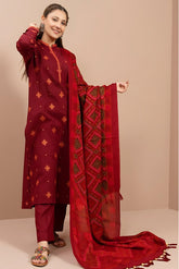 KAYSERIA - 3PC LAWN EMBROIDERED SHIRT WITH MANAAR PRINTED DUPATTA AND TROUSER - HZG1411