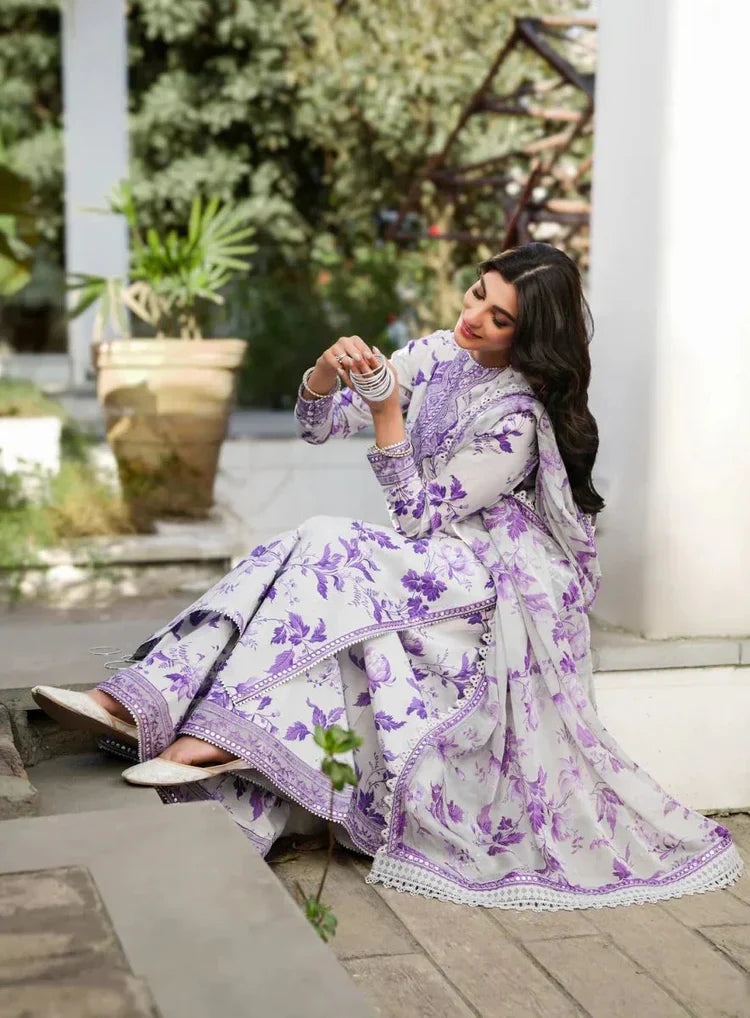 BAROQUE - 3PC KHADDAR PRINTED SHIRT WITH KHADDAR PRINTED DUPATTA AND TROUSER - HZU2508