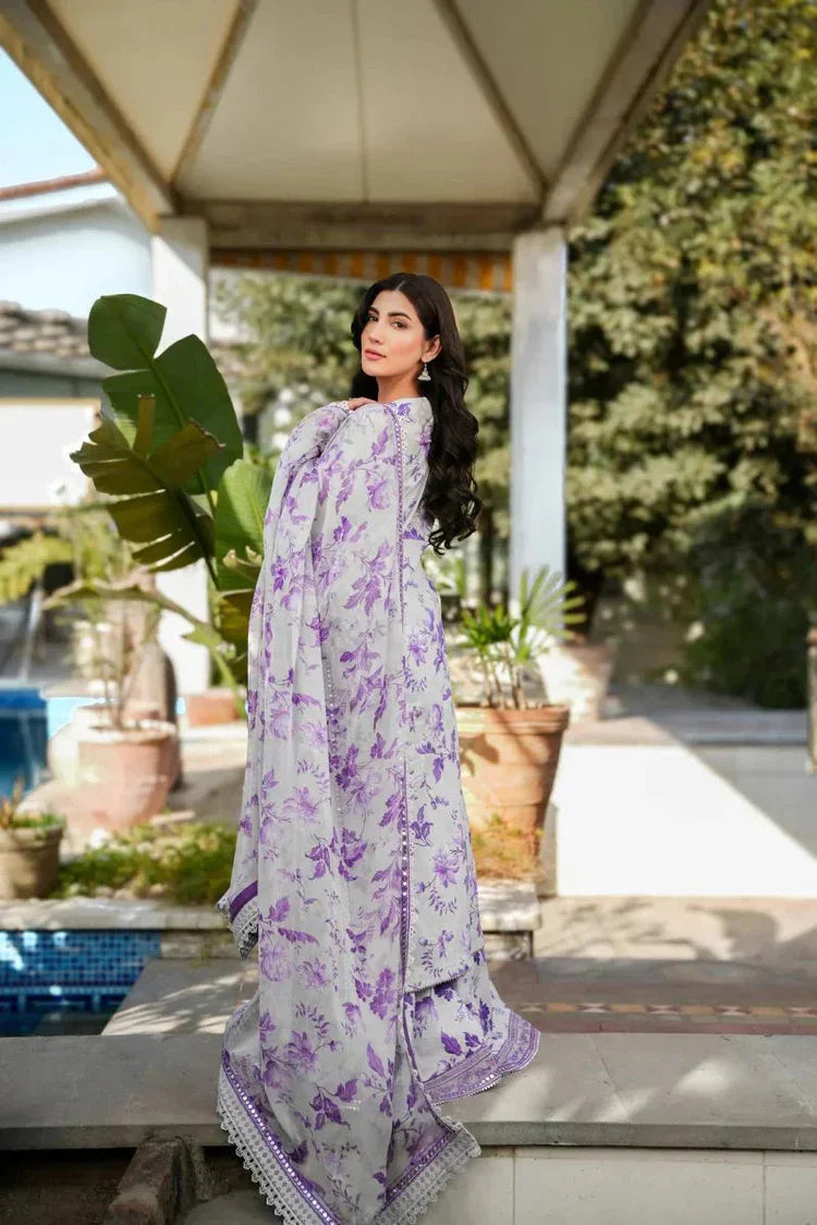 BAROQUE - 3PC KHADDAR PRINTED SHIRT WITH KHADDAR PRINTED DUPATTA AND TROUSER - HZU2508