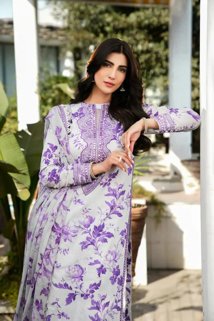 BAROQUE - 3PC KHADDAR PRINTED SHIRT WITH KHADDAR PRINTED DUPATTA AND TROUSER - HZU2508