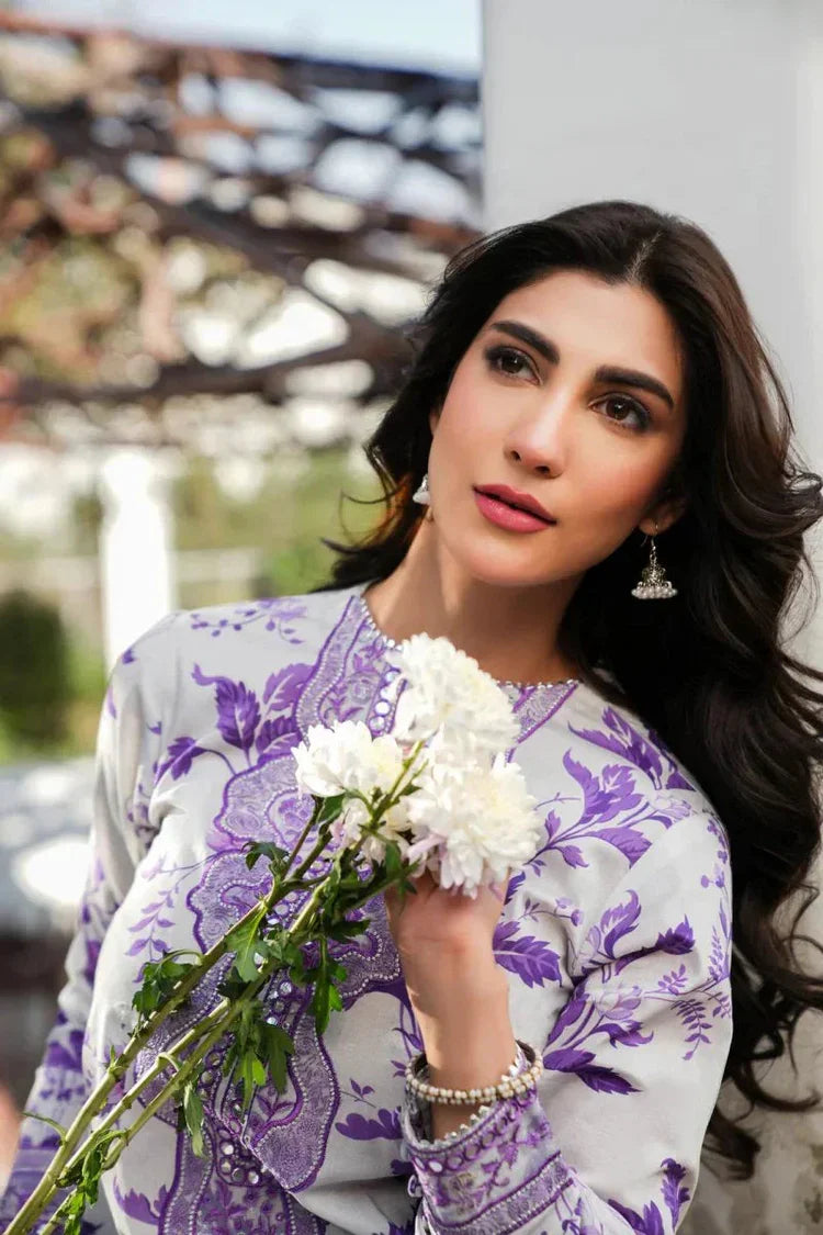 BAROQUE - 3PC KHADDAR PRINTED SHIRT WITH KHADDAR PRINTED DUPATTA AND TROUSER - HZU2508