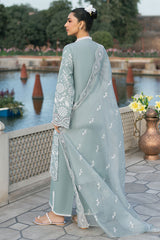 CROSS STITCH - 3PC LAWN EMBROIDERED SHIRT WITH KHADI NET EMBROIDERED DUPATTA AND TROUSER - HZG2249