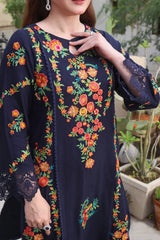 ASIM JOFA - 3PC LAWN EMBROIDERED SHIRT WITH CHIFFON PRINTED DUPATTA AND TROUSER - HZG2638