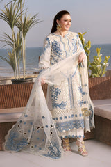 ANEELAS - 3PC LAWN EMBROIDERED SHIRT WITH KHADDI NET EMBROIDERED DUPATTA AND TROUSER - HZG2796