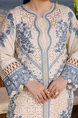 ANEELAS - 3PC LAWN EMBROIDERED SHIRT WITH KHADDI NET EMBROIDERED DUPATTA AND TROUSER - HZG2796