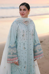 QALAMKAR - 3PC LAWN EMBROIDERED SHIRT WITH KHADI NET EMBROIDERED DUPATTA AND TROUSER - HZG2787