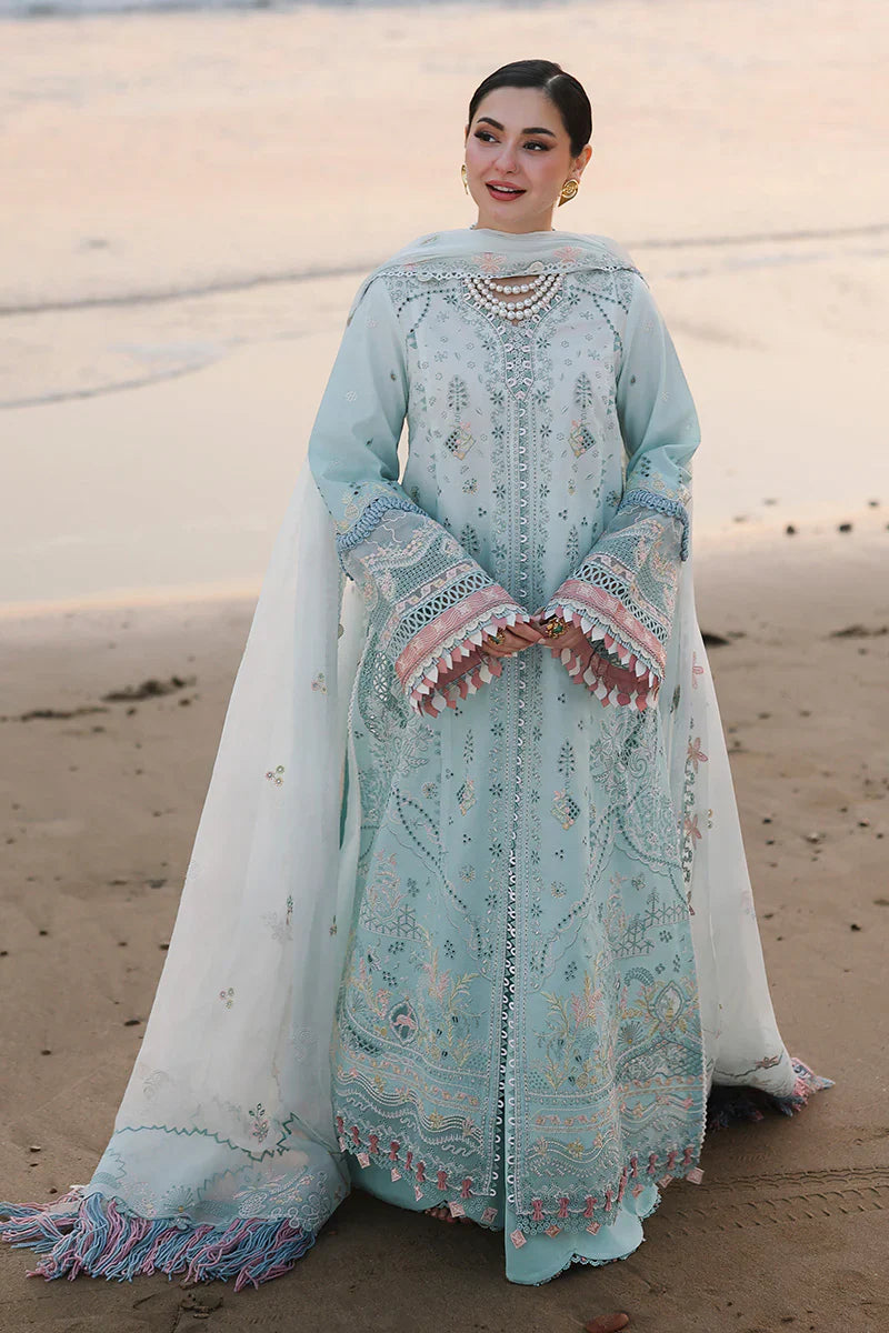 QALAMKAR - 3PC LAWN EMBROIDERED SHIRT WITH KHADI NET EMBROIDERED DUPATTA AND TROUSER - HZG2787