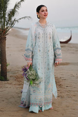 QALAMKAR - 3PC LAWN EMBROIDERED SHIRT WITH KHADI NET EMBROIDERED DUPATTA AND TROUSER - HZG2787