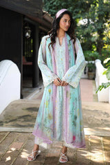 QALAMKAR - 3PC LAWN PRINTED SHIRT WITH SILK PRINTED DUPATTA AND TROUSER - HZG2984
