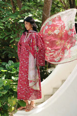 QALAMKAR - 3PC LAWN PRINTED SHIRT WITH SILK PRINTED DUPATTA AND TROUSER - HZG2915