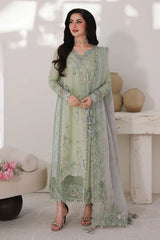 QALAMKAR - 3PC LAWN EMBROIDERED SHIRT WITH CHIFFON PRINTED DUPATTA AND TROUSER - HZG2806