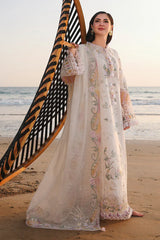 QALAMKAR - 3PC LAWN EMBROIDERED SHIRT WITH KHADDI NET EMBROIDERED DUPATTA AND TROUSER - HZG2885