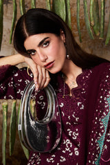 SUFFUSE - 3PC LAWN LASERWORK EMBROIDERED SHIRT WITH KHADDI NET EMBROIDERED DUPATTA AND TROUSER - HZG2756
