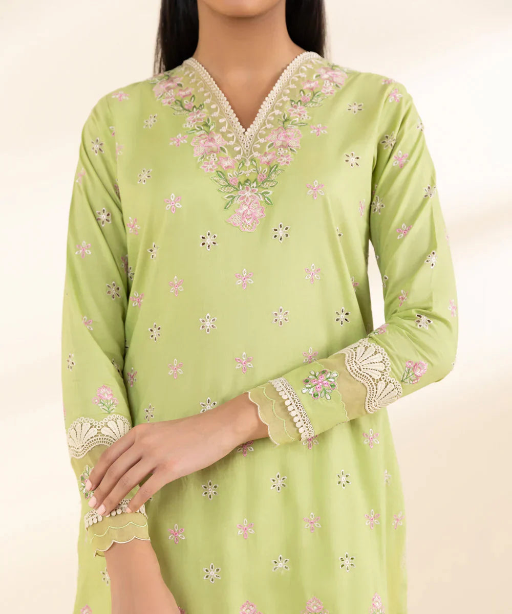 SAPPHIRE - 3PC LAWN EMBROIDERED SHIRT WITH DIAMOND DUPATTA AND TROUSER - HZG2074