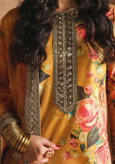 ZAINAB CHOTTANI - 3PC SHAMOZE SILK PRINTED EMBROIDERED SHIRT WITH SILK PRINTED EMBROIDERED DUPATTA AND TROUSER - HZU590