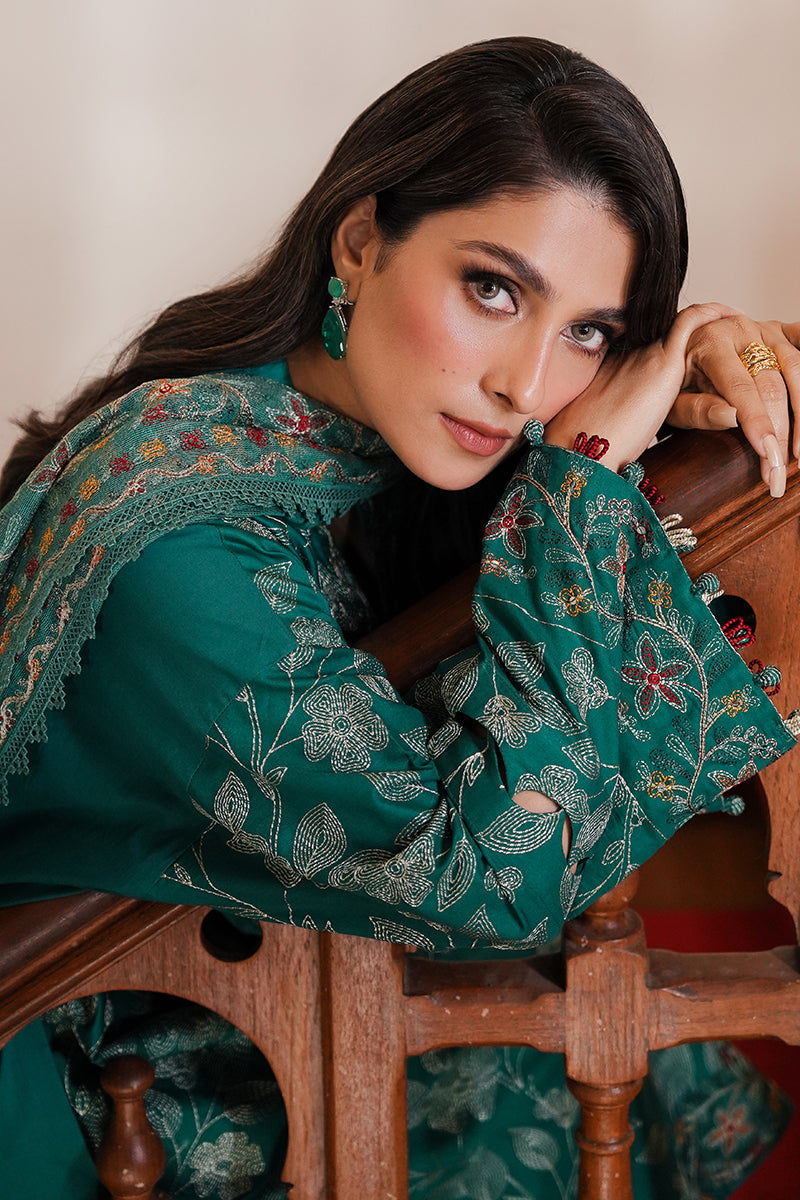 CROSS STITCH - 3PC LAWN EMBROIDERED SHIRT CHIFFON EMBROIDERED DUPATTA AND TROUSER - HZG1803