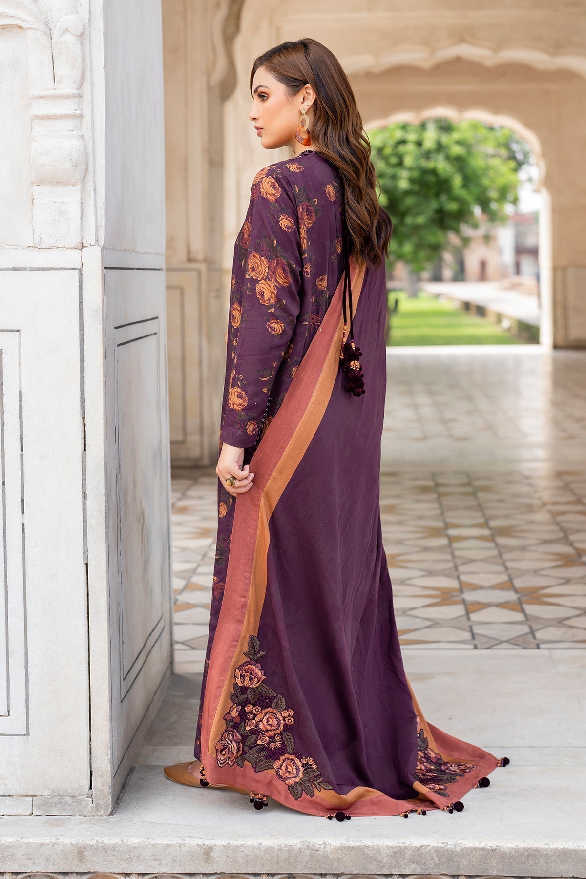 BAROQUE - 3PC KARANDI PRINTED SHIRT WITH PRINTED DUPATTA AND TROUSER - HZG1865