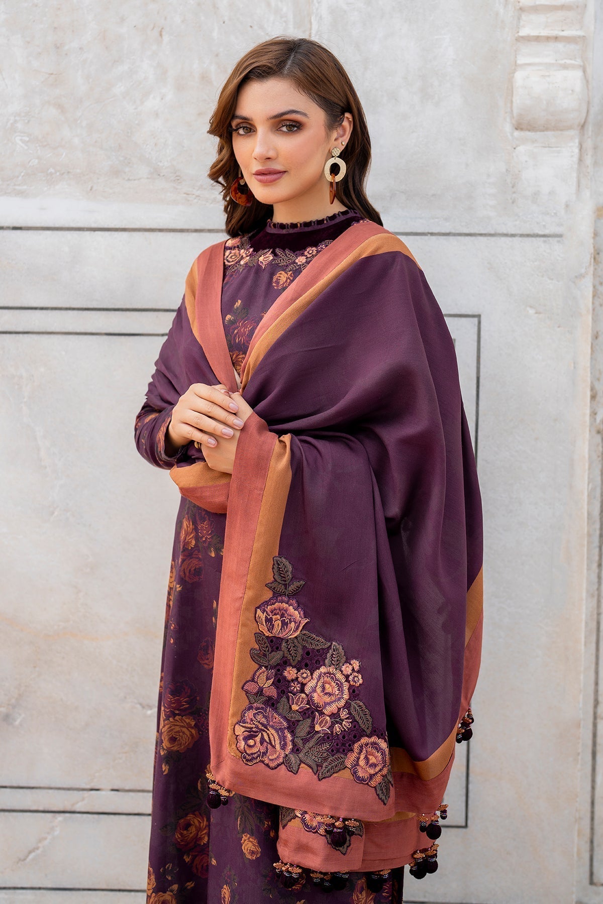 BAROQUE - 3PC KARANDI PRINTED SHIRT WITH PRINTED DUPATTA AND TROUSER - HZG1865