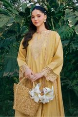 GARNET - 3PC LAWN EMBROIDERED SHIRT WITH KHADDI NET EMBROIDERED DUPATTA AND TROUSER - HZG2794