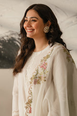 CROSS STITCH - 3PC LAWN EMBROIDERED SHIRT WITH CHECK NET DUPATTA AND TROUSER - HZG1612