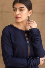 AISLING - 3PC DHANAK EMBROIDERED SHIRT WITH PRINTED TWIL SHAWL - HZG1331