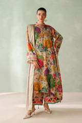 BAROQUE - 3PC VISCOSE PRINTED SHIRT WITH VISCOSE PRINTED DUPATTA AND TROUSER - HZU2517