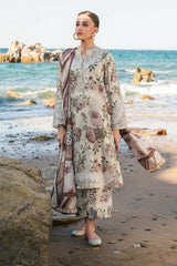 BAROQUE - 3PC KARANDI PRINTED SHIRT WITH KARANDI PRINTED DUPATTA AND TROUSER - HZU2514