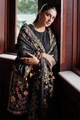 CROSS STITCH - 3PC DHANAK EMBROIDERED SHIRT WITH DHANAK EMBROIDERED SHAWL AND TROUSER - HZG1804