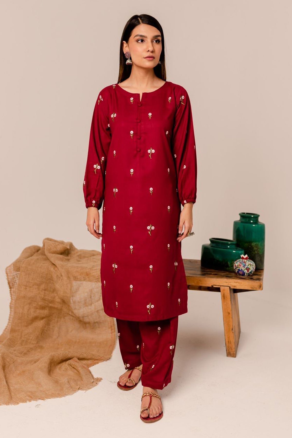 BATIK - 2PC LAWN EMBROIDERED SHIRT WITH EMBROIDERED TROUSER - HZG1718