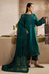 NUREH - 3PC LAWN EMBROIDERED SHIRT WITH CHIFFON EMBROIDERED DUPATTA AND TROUSER - HZG2618