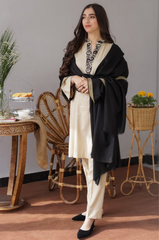 AISLING - 3PC DHANAK EMBROIDERED SHIRT WITH DHANAK PRINTED DUAPATTA AND TROUSER- HZG1325
