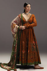 ZARA SHAHJAHAN - 3PC LAWN PRINTED FROCK WITH SILK PRINTED DUPATTA AND TROUSER - HZG2937