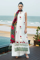 SAIRA RIZWAN - 3PC LAWN EMBROIDERED SHIRT WITH MANAAR PRINTED DUPATTA AND TROUSER - HZG1704