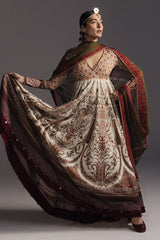 ZARA SHAHJAHAN - 3PC LAWN PRINTED FROCK WITH SILK PRINTED DUPATTA AND TROUSER - HZG2938