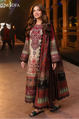 ASIM JOFA - 3PC LAWN PRINTED SHIRT WITH SILK PRINTED DUPATTA AND TROUSER - HZG2944