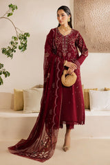 NUREH - 3PC LAWN EMBROIDERED SHIRT WITH CHIFFON EMBROIDERED DUPATTA AND TROUSER - HZG2617