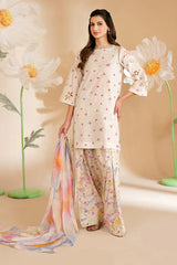 IZNIK - 3PC LAWN PRINTED SHIRT WITH SILK PRINTED DUPATTA AND TROUSER - HZG3013