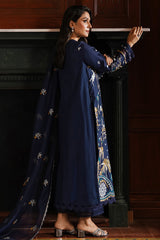 CROSS STITCH - 3PC DHANAK EMBROIDERED SHIRT WITH DHANAK EMBROIDERED SHAWL AND TROUSER - HZG1913