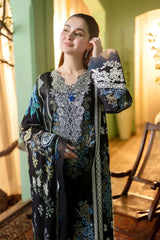 JADE - 3PC LAWN EMBROIDERED SHIRT WITH PRINTED MANAAR DUPATTA AND TROUSER - HZG3094