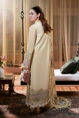 JADE - 3PC LAWN CHIKANKAARI EMBROIDERED SHIRT WITH MANAAR PRINTED DUPATTA AND TROUSER - HZG3091