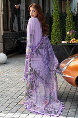 JADE - 3PC LAWN CHIKANKAARI EMBROIDERED SHIRT WITH CHIFFON PRINTED DUPATTA AND TROUSER - HZG3073