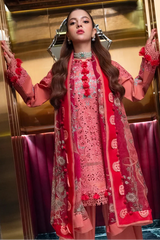 JADE - 3PC LAWN EMBROIDERED SHIRT WITH MANAAR PRINTED DUPATTA AND TROUSER - HZG3090