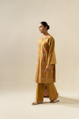 SAPPHIRE - 3PC DHANAK EMBROIDERED SHIRT WITH TWILL PRINTED SHAWL AND TROUSER - HZG1949