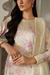 IZNIK - 3PC LAWN PRINTED SHIRT WITH SILK TYE AND DYE DUPATTA AND TROUSER - HZG2934