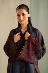 BAROQUE - 3PC KARANDI PRINTED SHIRT WITH KARANDI PRINTED SHAWL AND TROUSER - HZG3152