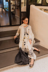 MIRANA - 3PC LAWN EMBROIDERED SHIRT WITH TYE AND DYE CHIFFON DUPATTA AND TROUSER - HZG2634