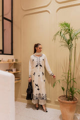 MIRANA - 3PC LAWN EMBROIDERED SHIRT WITH TYE AND DYE CHIFFON DUPATTA AND TROUSER - HZG2634