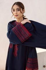 JAZMIN - 3PC DHANAK EMBROIDERED SHIRT WITH Dhanak SHAWL AND TROUSER - HZG1300