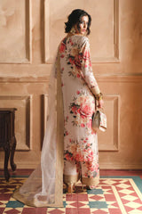 BAROQUE - 3PC SHAMOZE SILK PRINTED EMBROIDERED SHIRT WITH SILK PRINTED EMBROIDERED DUPATTA AND TROUSER - HZU2567